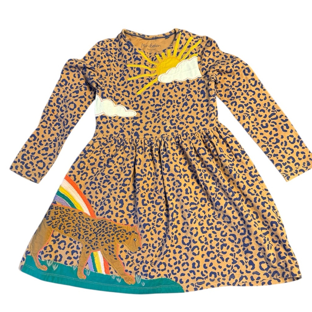 Leopard Print Dress with Sun and Rainbow